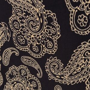 New Elegant Black and Gold Paisley Skirt by Evan Picone Sz L